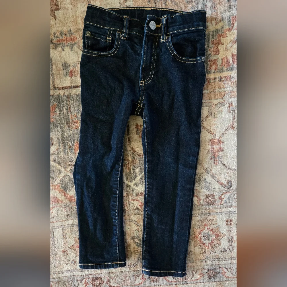 GAP Boys 4t Blue Straight Leg Jeans with Indigo Wash Stretch Skinny